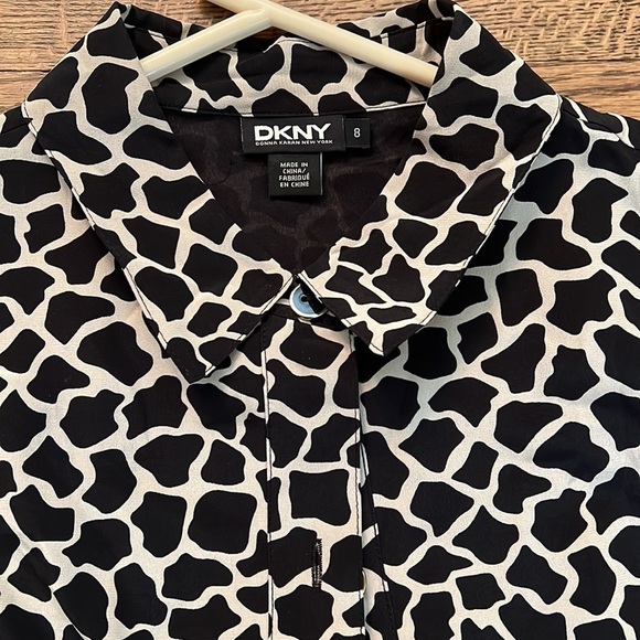 DKNY silk dress collared button down dress size 8 - Picture 6 of 8